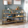 Sauder International Lux Metal Frame Console Table, Sindoori Mango Finish