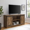 Woven Paths Sliding Farmhouse Barn Door TV Stand for TVs up to 65", Reclaimed Barnwood