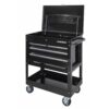 Husky HOUC3304B10 33 in. W 4-Drawer Mechanics Tool Utility Cart in Gloss Black