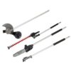 Milwaukee 49-16-2718-49-16-2719-49-16-2720-49-16-2 M18 FUEL QUIK-LOK 10 in. Pole Saw and Edger and Articulating Hedge Trimmer and 3 ft. Extension Attachments Set
