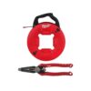 Milwaukee 48-22-4167-48-22-3078 200 ft. x 17 in. Polyester Fish Tape with Non-Conductive Tip with 9 in. 7-in-1 Combination Wire Strippers Pliers