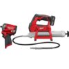 Milwaukee 2446-21XC-2554-20 M12 12V Li-Ion Cordless Grease Gun Kit with Stubby 3/8 in. Impact Wrench, One 3.0 Ah Battery, Charger and Tool Bag
