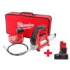 Milwaukee 2446-21XC-48-11-2460 M12 12V Lithium-Ion Cordless Grease Gun Kit W/ Free M12 6.0Ah Battery