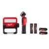 Milwaukee 2114-21-2113-21 550 Lumens LED REDLITHIUM USB Pivoting Flood Light and 500 Lumens LED Pivoting REDLITHIUM USB Flashlight (2-Pack)