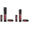 Milwaukee 2161-21-2160-21 1100 Lumens LED USB Rechargeable Twist Focus Flashlight & 800 Lumens USB Rechargeable Fixed Focus Flashlight (2-Pack)