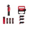 Milwaukee 2114-21H-2113-21H-48-59-2013H 550 Lumens LED REDLITHIUM USB Pivoting Flood Light with 500 Lumens LED Pivoting Flashlight and Portable Power Source Kit