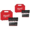 Milwaukee 49-66-7006-49-66-7006 SHOCKWAVE 3/8 in. Drive Deep Well 6-Point Impact Socket Set (24-Piece)