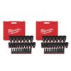 Milwaukee 49-66-7015-49-66-7015 SHOCKWAVE 1/2 in. Drive Metric 6 Point Impact Socket Set (58-Piece)