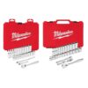 Milwaukee 48-22-9404-48-22-9408 1/4 in. and 3/8 in. Drive SAE Ratchet and Socket Mechanics Tool Set (54-Piece)