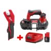 Milwaukee 2429-20-2471-20-48-59-2420 M12 12V Lithium-Ion Cordless Sub-Compact Band Saw and Copper Tubing Cutter Combo Kit W/(1) 2.0Ah Battery and Charger