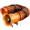 VEVOR GYGFJ10YCD10MG001V1 Utility Pivoting Blower Fan 10 in. 320 Watt High Velocity Ventilator 1518 CFM with 32.8 ft. Duct Hose for Home JobSite