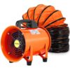 VEVOR GYGFJ8YCD10MG0001V1 Utility Blower Fan 8 in. High Velocity Ventilator Fan 230 Watt 882 CFM with 32.8 ft. Duct Hose for Exhausting at Home