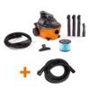 RIDGID WD4070B 4 Gallon 5.0 Peak HP Wet/Dry Shop Vacuum with Fine Dust Filter, Hose, Accessories and Additional 14 ft. Tug-A-Long Hose