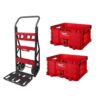 Milwaukee 48-22-8415-48-22-8440x2 PACKOUT 20 in. 2-Wheel Utility Cart with (2) PACKOUT Tool Storage Crates