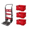 Milwaukee 48-22-8415-48-22-8440x3 PACKOUT 20 in. 2-Wheel Utility Cart with (3) PACKOUT Tool Storage Crates