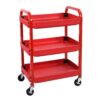 Luxor ATC332 22 in. 3 Shelf Adjustable Utility Cart in Red