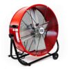Maxx Air BF24TFREDUPS 24 in. 2 Fan Speeds Drum Fan in Red with Snap-On Wheels