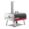 BOZTIY PSL001-HH@1 13 in. Wood/Propane/Charcoal/Pellet Combo Outdoor Pizza Oven in Red