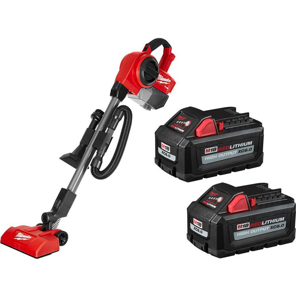 Milwaukee 0940-20-48-11-1862 M18 FUEL 18-Volt Lithium-Ion Brushless 0.25 Gal.  Cordless Jobsite Vacuum with (2) M18 HIGH OUTPUT 6.0 Ah Batteries