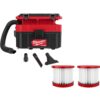 Milwaukee 0970-20-49-90-1900BF M18 FUEL PACKOUT 18-Volt Lithium-Ion Cordless 2.5 Gal. Wet/Dry Vacuum with 2 Extra Filters