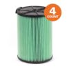 RIDGID VF6000F 5-Layer HEPA Material Pleated Paper Filter for Most 5 Gallon and Larger RIDGID Wet/Dry Shop Vacuums (4-Pack)