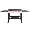 Royal Gourmet GB4000F 36 in. 4-Burner Propane BBQ Grill in Black Flat Top Gas Griddle with Top Cover Lid, for Large Outdoor Camping