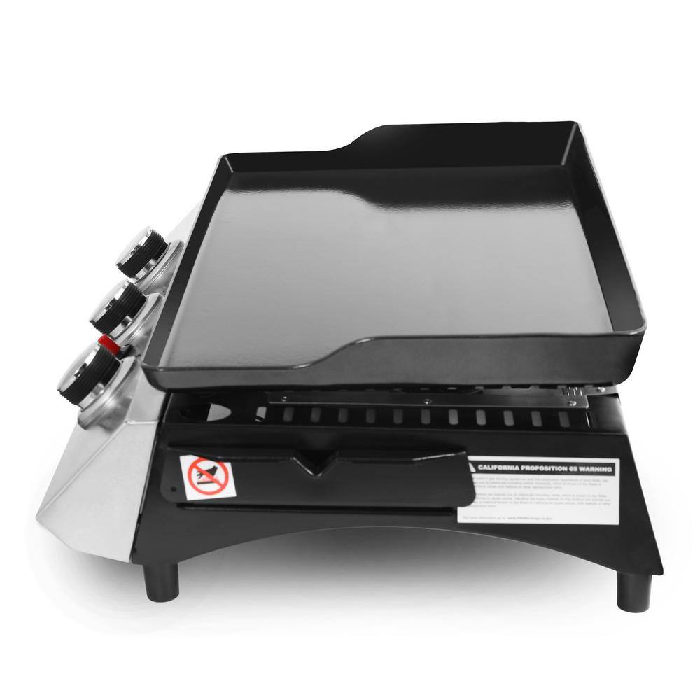 Royal Gourmet PD1300C 3-Burner 26,400-BTU Portable GAS Grill Griddle, Regulator, Cover and Carry Bag Included, Outdoor Camping, Tailgating