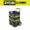 RYOBI STM201-STM102-STM104 LINK Rolling Tool Box with LINK Medium Tool Box and LINK Tool Crate