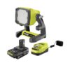 RYOBI PCL630B-PSK005 ONE+ 18V Cordless Hybrid LED Flood Light Kit with 2.0 Ah Compact Battery and Charger Starter Kit