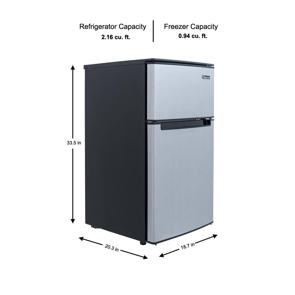 Magic Chef 4.4 Cubic Foot Refrigerator/Freezer (Stainless Steel Look Door)