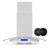 Cosmo 668ICS750-DL 30 in. Ductless Island Range Hood in Stainless Steel with LED Lighting and Carbon Filter Kit for Recirculating