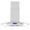 Cosmo COS-668ICS900 36 in. Ducted Island Range Hood in Stainless Steel with LED Lighting and Permanent Filters