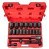 TEKTON 48995 3/4 in. Drive 7/8-2 in. 6-Point Deep Impact Socket Set (22-Piece)