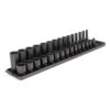 TEKTON SID91210 3/8 in. Drive 6-Point Impact Socket Set (30-Piece) (1/4-1 in.) with Rails