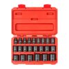 TEKTON SID92322 1/2 in. Drive 6-Point Impact Socket Set, 23-Piece (10 mm - 32 mm)