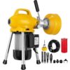 VEVOR HX-75BGPSTJ000001V1 66 ft. x 2/3 in. Electric Drain Auger 500-Watt Portable Drain Cleaner with 4 Cutters Tool fit 3/4 in. to 5 in. Pipe
