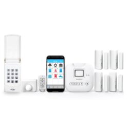 SkyLink SK-220 Wireless Home Alarm Kit No Monthly Fees with Hub, Door Window Sensors, Motion Sensor, Keypad and Keyfob (8-Piece)