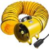 VEVOR GYGFJST12CSSCD5M1V1 Pivoting Utility Blower Fan 12 in. 550 Watt 1471 and 2295 CFM Portable Ventilator with 16 ft. Duct Hose for Exhausting