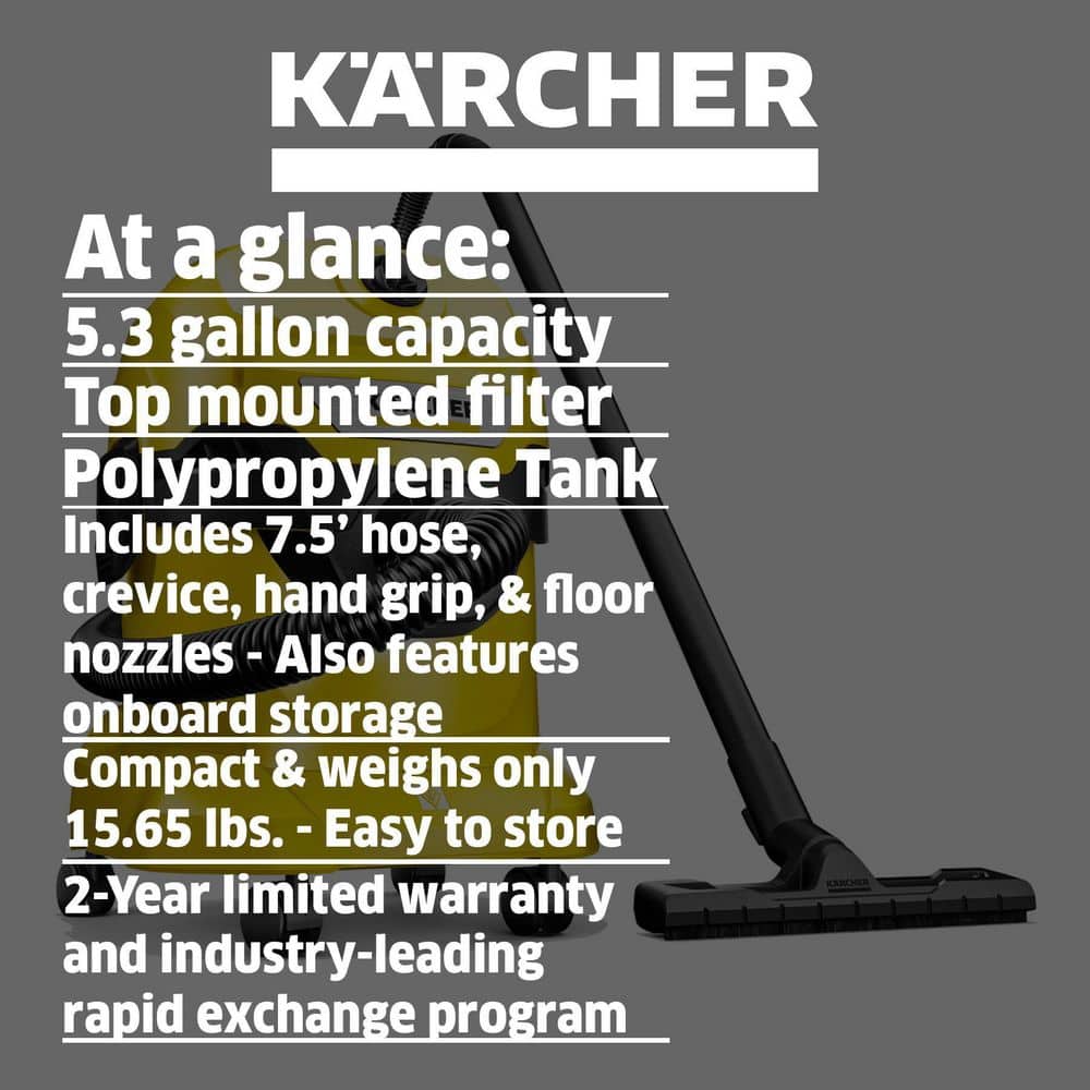 Karcher WD4 Wet/Dry Vacuum w/ 5.3 Gallon Tank