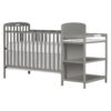 Dream On Me Anna 3-in-1 Full Size Crib and Changing Table Combo in Steel Grey