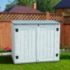 YITAHOME 27 cu ft Outdoor Horizontal Storage Sheds, Weather Resistant Resin Tool Shed, Multi-Opening Door for Easy Storage of Bike, Trash Cans, Garden Tools, Lawn Mowers, Waterproof, Lockable