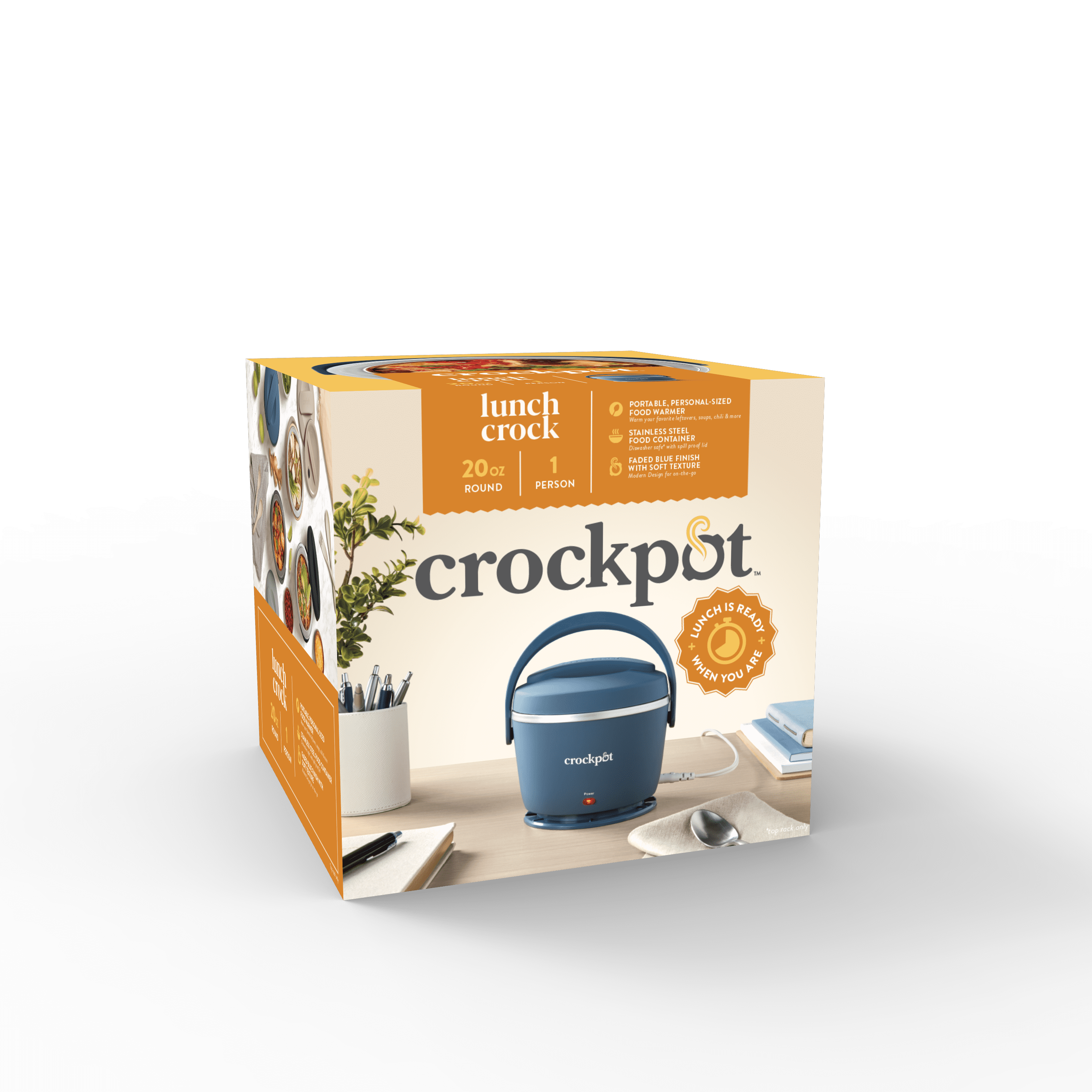 Crockpot Electric Lunch Box, Portable Food Warmer, 20-Ounce, Faded