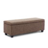 BELLEZE Storage Ottoman Bench Footstool - Amherst (Rustic Brown)