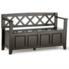 Amherst SOLID WOOD 48 inch Wide Transitional Entryway Storage Bench in Hickory Brown