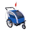 Aosom Elite 360 Swivel 2-In-1 Double Child Two-Wheel Bicycle Cargo Trailer And Jogger With 2 Safety Harnesses, Blue