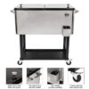 Ktaxon 80QT Rolling Party Iron Spray Cooler Cart Ice Bee Chest Patio Warm Shelf