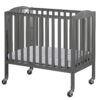 Dream On Me, 3 in 1 Birch Folding Portable Crib - Storm Gray
