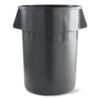 Boardwalk Round Outdoor Garbage Can, Gray, 32 gal