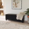 BELLEZE Storage Ottoman Bench Footstool - Amherst (Black)