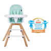 Evolur Zoodle 3-in-1 High Chair Booster Feeding Chair with Modern Design, Mint (Model #254)